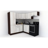 Bucatarie de Colt GENA NEW 10 ST. 190-200, Fara Corp de Cuptor, Wenge / Decor K010